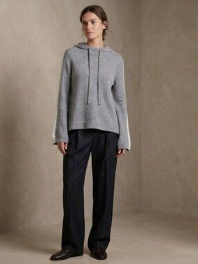 RAFFI 100% Cashmere Striped Hoodie Sweater